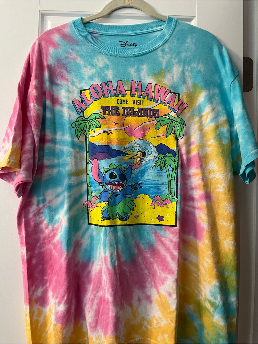 Disney Turquoise Tie-Dye Stitch Graphic Tee